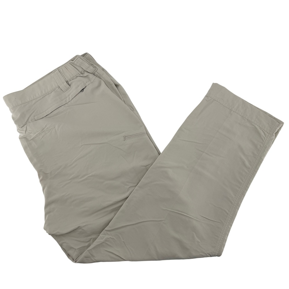 Orvis Outdoor Pants Men XXL 32L Tan Cargo Zipper Pockets Performance Utility